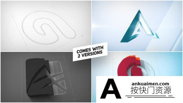 [三维AE模板]建筑蓝图设计三维Logo动画AE模板- Architect 3D Logo Reveal