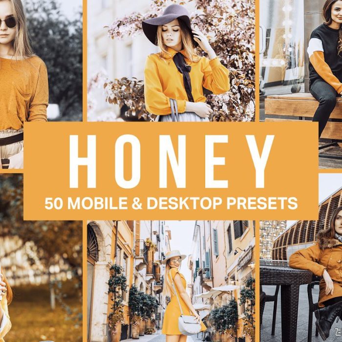 [胶片LR预设]复古黄调胶片LR预设+视频剪辑LUT预设Honey Yellow Lightroom Presets