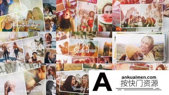 [相册AE模板]唯美清新照片相册片头展示AE模板- Summer Photo Slideshow