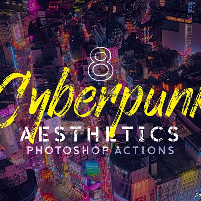 夜间城市景观赛博朋克视频调色LUT预设与Photoshop动作下载