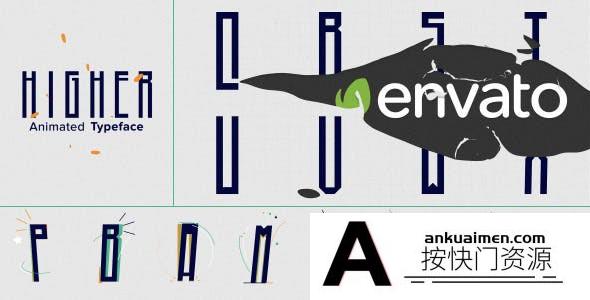 [MG模板]创意英文字母表MG动画AE模板- Higher Animated Typeface