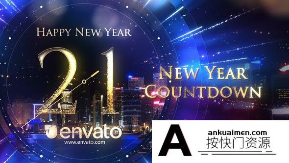 [倒计时模板]新年时钟倒计时片头AE模板- New Year Countdown