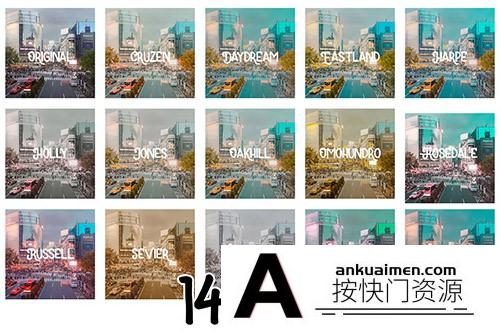 14组室外景观和城市景观LUTs预设 视频调色LUTs预设