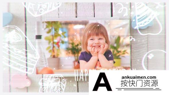[相册AE模板]AE模板-生日照片相册包装片头模板 Happy Birthday Kids Photos