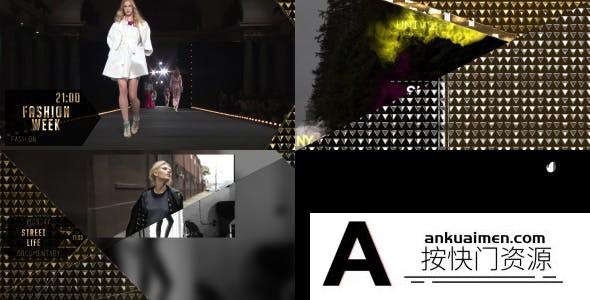 [栏目包装]金银色时尚奢华文字标题包装片头AE模板- Gold Broadcast Package