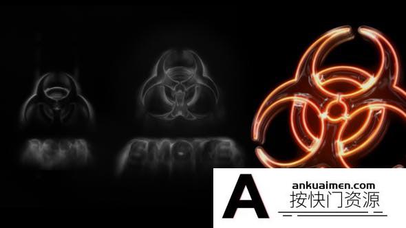 [logo模板]黑暗烟雾霓虹Logo动画AE模板- Dark Smoke Neon Logo Intro Reveal