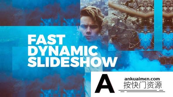 [图片展示]快速节奏感文字图片开场AE模板- Fast Dynamic Slideshow