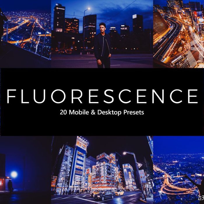 [风光LR预设]20个城市夜景长曝光延时街拍LR预设+LUTs预设 20 Fluorescence LR Presets+LUTs