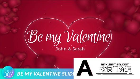 [相册AE模板]爱心情人节浪漫照片相册片头AE模板- Be my Valentine