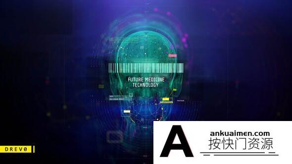 [HUD模板]未来人体科幻医疗头脑动画AE模板- Future Medicine Technology