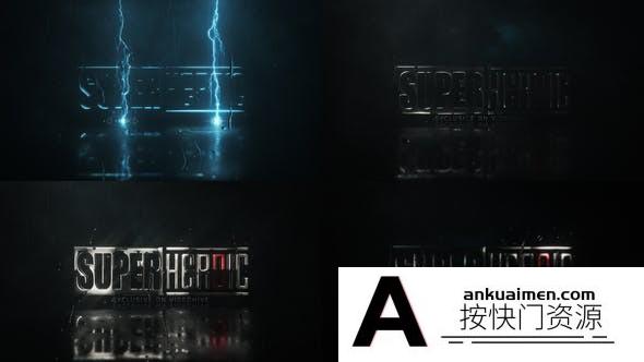 [三维AE模板]闪电三维文字Logo动画AE模板- Lightning Strike Logo