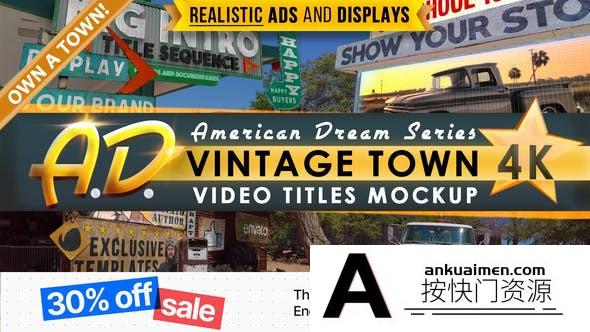 [宣传推广]乡村城市广告牌展示动画AE模板- Vintage Town Titles Intro