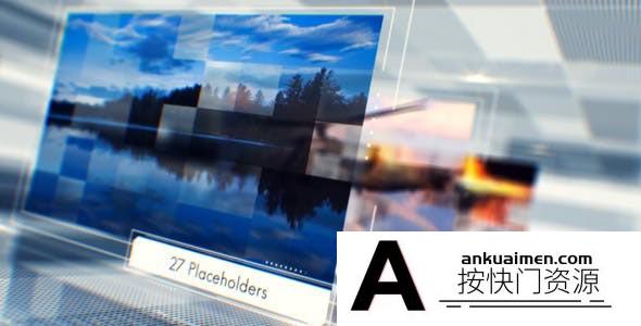 [三维AE模板]空间科技感三维幻灯片宣传片头AE模板- Corporate Light 3D Slideshow
