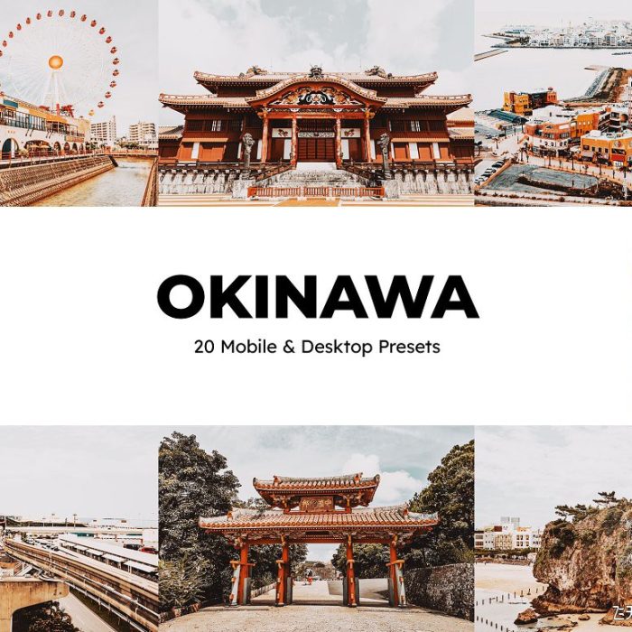 [旅拍LR预设]日本冲绳旅拍人像摄影后期调色LR预设及视频电影Vlog后期调色LUT预设