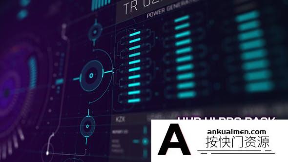 [HUD模板]AE模板-450+科技感医疗军事科幻HUD UI界面元素动画模板