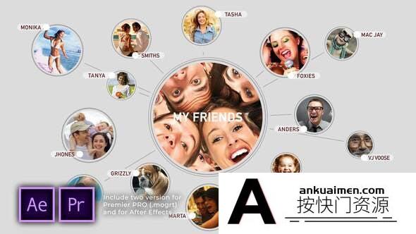 [Premiere模板]PR预设+AE模板-翻转图片相册连线Logo动画 Micro Slide Show Logo Reveal