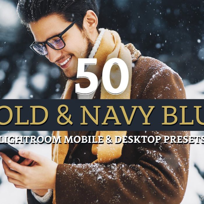 [胶片LR预设]海军蓝旅拍胶片LR+APP预设/LUT预设 Gold & Navy Lightroom Presets LUT