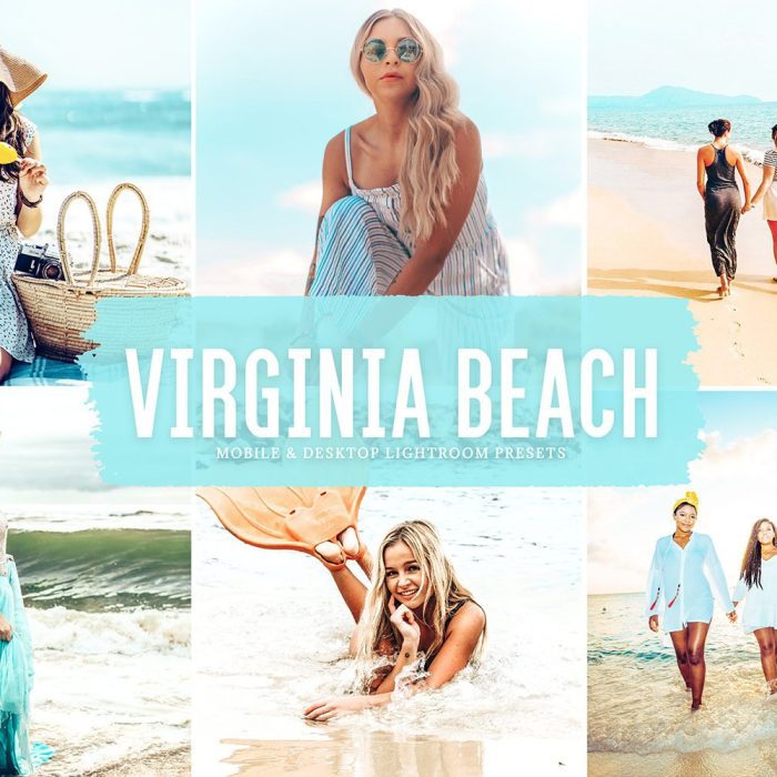 [旅拍LR预设]明亮通透海滩写真人像Lightroom预设/移动LR预设 Virginia Beach Lightroom Presets