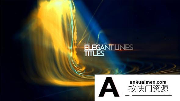 [文字标题]抽象线条背景文字标题片头AE模板- Elegant Lines Titles