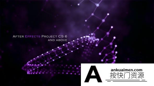 [文字标题]科技感点线背景文字片头AE模板- Plexus Digital World