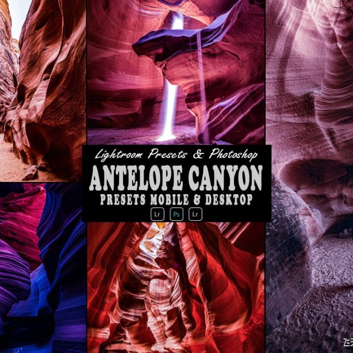 [风光LR预设]羚羊峡谷风光后期调色Lightroom预设 Antelope Canyon Action & Lightrom Presets