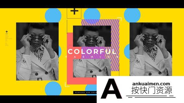 [文字标题]彩色时尚图形文字包装片头AE模板- Colorful Fashion Opener