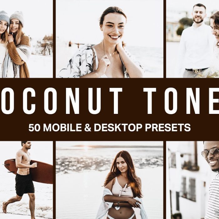 [胶片LR预设]咖啡棕色胶片LR预设+视频剪辑LUT预设 Coconut Tones Lightroom Presets