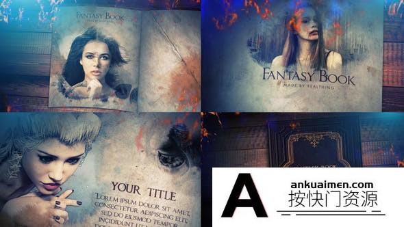 [开场片头]奇幻故事书图片展示片头AE模板- Fantasy Book Opener Slideshow
