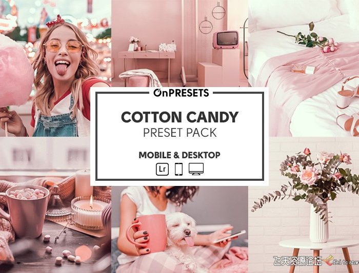 [人像LR预设]INS可爱棉花糖色调后期调色Lightroom预设 OnPresets-COTTON CANDY