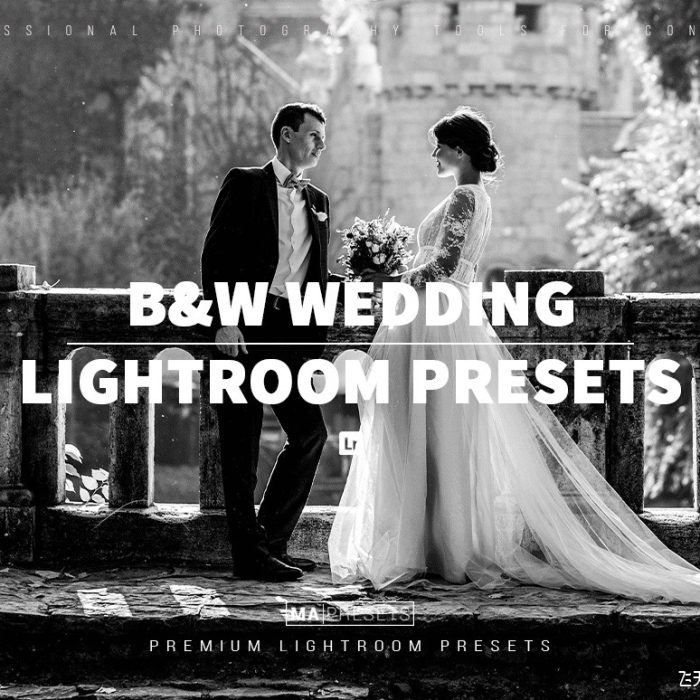 [婚礼LR预设]经典黑白婚礼人像lLightroom预设 Black White Wedding Lightroo Presets