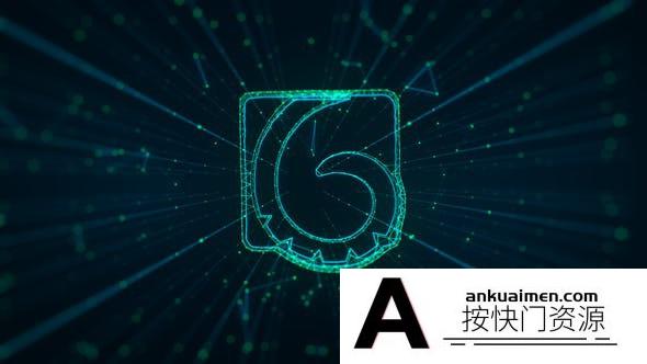 [logo模板]科技感点线Logo动画AE模板- The Plex Digital Glitch Logo