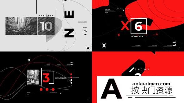 [倒计时模板]创意时尚图形包装倒计时动画AE模板- Broadcast Countdown Version 0.1