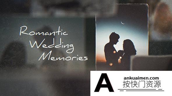 [婚礼AE模板]浪漫爱情婚礼回忆照片相册片头AE模板- Romantic Wedding Memories