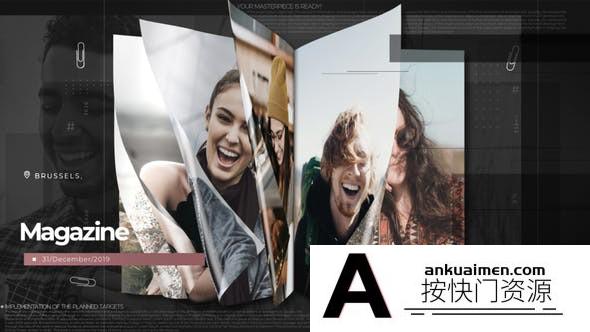 [开场片头]时尚杂志翻页内容介绍片头AE模板- Magazine Presentation