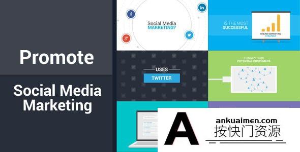 [MG模板]网络社交宣传包装MG动画片头AE模板-Promote – Social Media