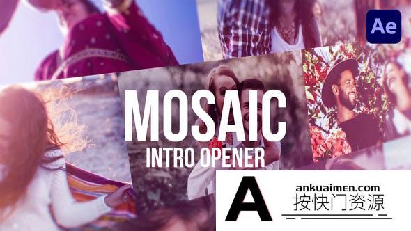 [相册AE模板]照片墙幻灯片展示Logo动画AE模板- Mosaic Intro