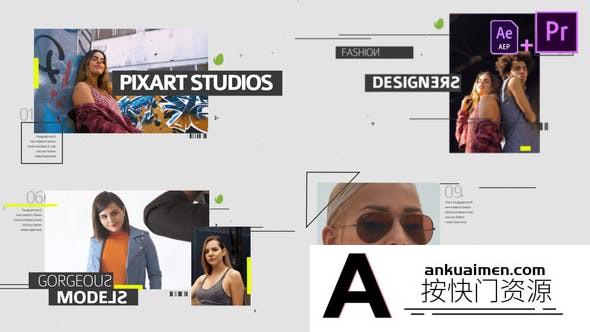 [Premiere预设]PR预设+AE模板-简洁时尚视频包装片头 Fashion Media Opener Mogrt