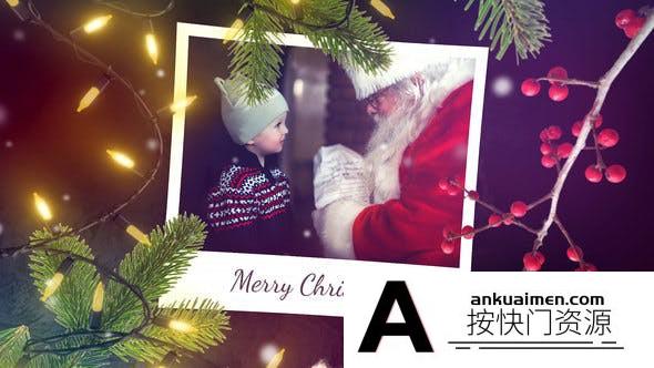 [相册AE模板]圣诞节照片相册片头AE模板- Christmas Photo Slideshow