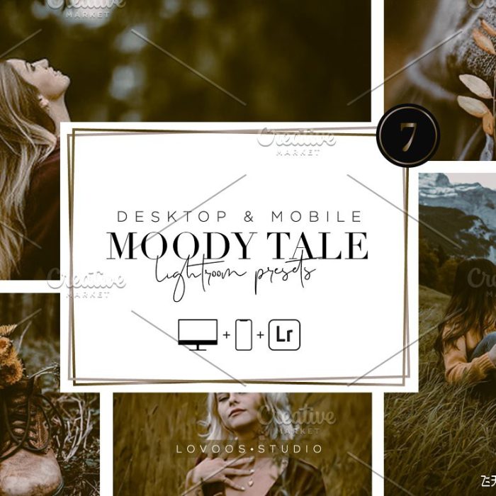 [人像LR预设]忧伤情绪人像胶片Lightroom预设/手机APP调色滤镜 MOODY TALE – Lightroom Presets