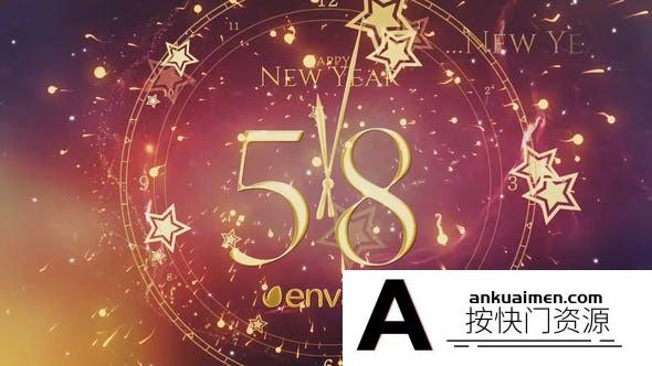 [倒计时模板]新年时钟倒计时片头AE模板- New Year Countdown 2021