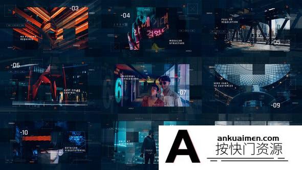 [开场片头]科技感图片介绍开场AE模板- Sci-Fi Digital Slideshow