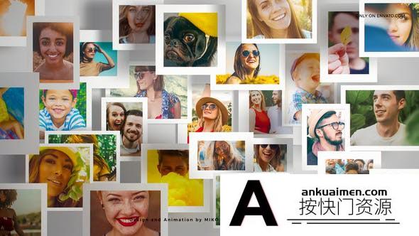 [Premiere模板]PR模板-照片墙Logo动画PR模板 Multi Photo Frames Logo Opener