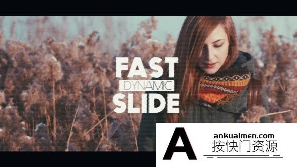 [开场片头]快速动感图片视频开场AE模板- Fast Dynamic Glitch Slide