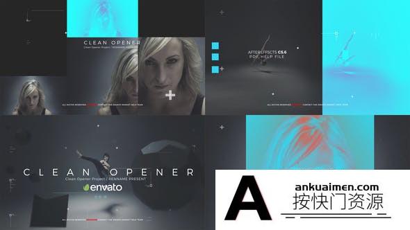 [开场片头]创意时尚视频包装片头AE模板- Clean Opener