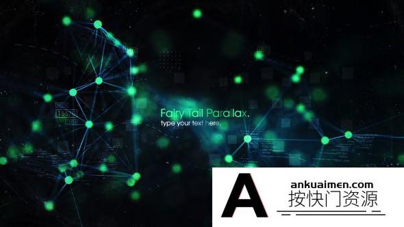[开场片头]科技感点线文字标题片头AE模板- Parallax Abstract Plexsus Titles