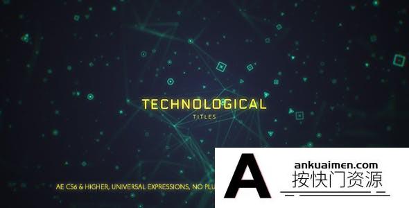 [文字标题]科技感线条图形背景文字宣传片头AE模板- Technological Titles