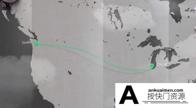 [创意特效]地图路径飞机线条地点连接动画AE模板- Flight Maps  Visualize