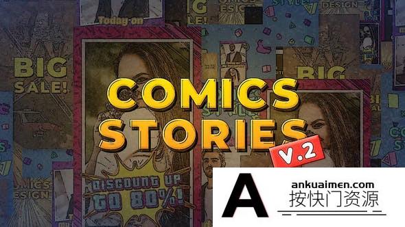 [栏目包装]卡通漫画竖屏INS动画预设AE模板- Comics Instagram Stories v2