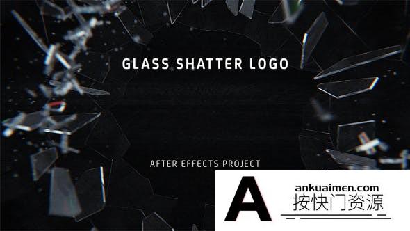 [logo模板]撞击玻璃破碎Logo动画AE模板- Glass Shatter Logo