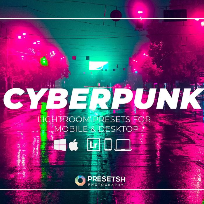 [风光LR预设]赛博朋克城市风光调色 Lightroom预设Cyberpunk Lightroom Presets